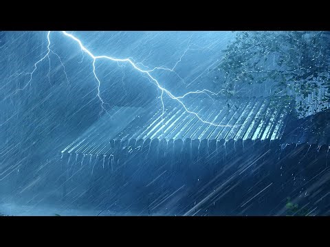 [No Ads] Drift into Sleep Quickly with Heavy Rain | Pouring Rain Sounds & Thunder for Restful Sleep