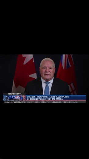 Doug Ford on Instagram: "On @cbsnews, I made the case that President Trump’s threats against the Gordie Howe International Bridge will only hurt American businesses and workers. Finishing and opening this vital trade link will grow our economies on both sides of the border."