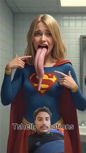 Supergirl long tongue #funny #avengers #ironman #viral #travel #crazz #messisoccer #bolleywoodsong
