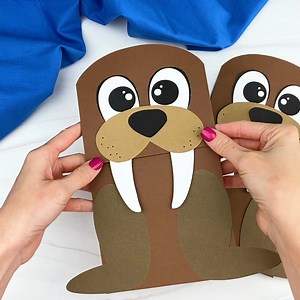 3.8K views · 82 reactions | 癩 Walrus Puppet Craft ✂️ Get the template on the blog | Simple Everyday Mom | Facebook