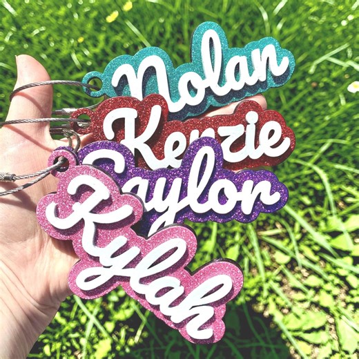 Kids Name Tag Backpack, Backpack Name Tag 3D, Cheer Backpack Name Tag, Personalized Cheer Team Gift, Bag Tag Personalized - Etsy