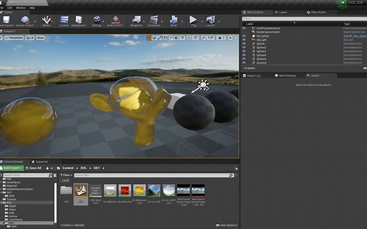 UE_材质_玻璃折射效果(Opaque_unlit)