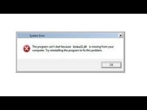 حل مشكلة ملف binkw32 dll