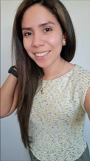 Tutorial 👆 Ana blouse knitted with two needles #knitting #twoneedles