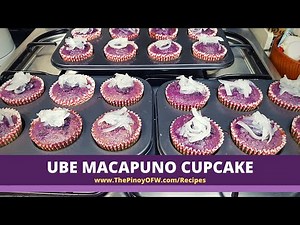 Ube Macapuno Cupcake Recipe | How to Bake Ube Cupcake with Macapuno
