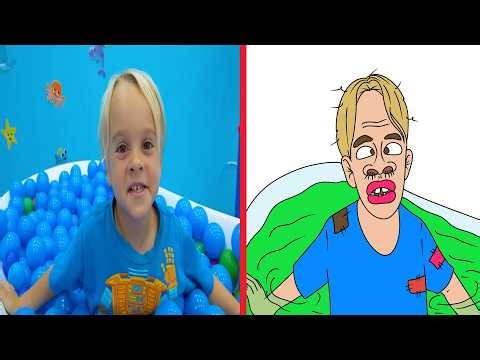 Vlad and Nikita are exploring the Pink Room Challenge versus the Blue Room! | Funny drawing meme