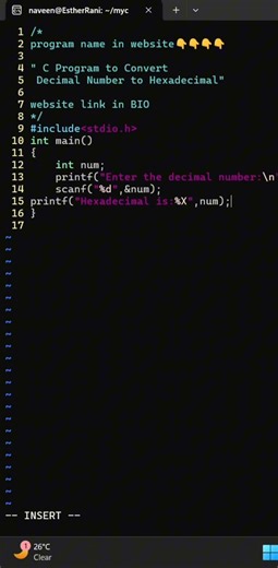 C Program to Convert Decimal to Hexadecimal | %X and %x Explained (Beginner Friendly)