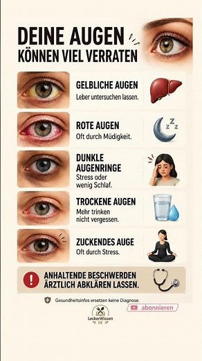 Deine Augen können viel über deine Gesundheit verraten 👁️⚠️