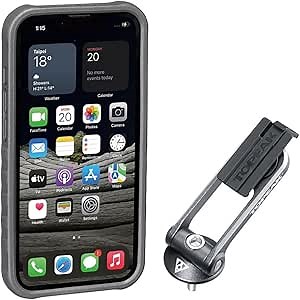 Topeak Ridecase Protective Phone case with Bicycle Mount for iPhone 13 Pro, Black, 15,4 x 7,9 x 15 cm