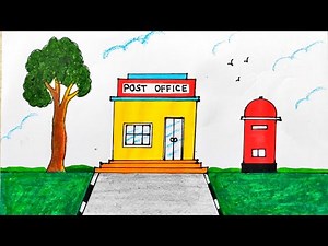 Post Office Day easy | World post office day drawing | Post box drawing