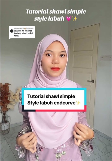 Replying to @Mocha🍂 Day 5: #30hari30Tutorial. Tutorial shawl simple style labuh, endcurve 💓✨