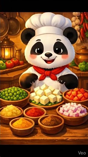 Best Matar Panner #cookingstory #cartoon #cutepanda #panda #pandacooking #matarpaneer #chefpanda