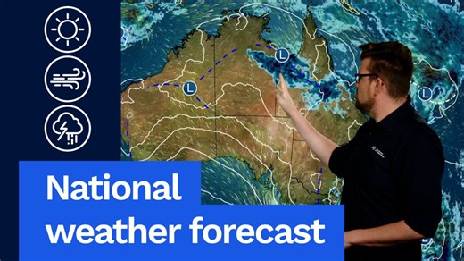 National Weather Forecast: Rain and storms in eastern Australia, dry and warm to hot elsewhere. Video current: 2:00pm AEDT 14 January 2026. For the latest forecasts and warnings, go to www.bom.gov.au or the BOM Weather app. | Bureau of Meteorology