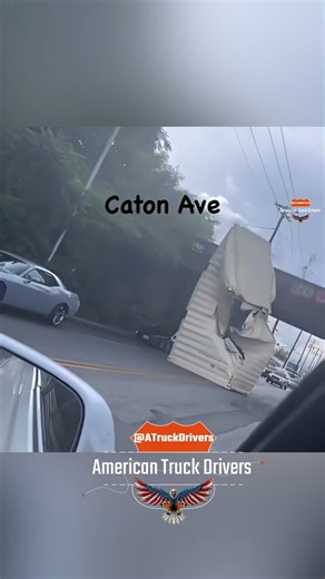 Truck hauling a High Cube container misjudges clearance and gets stuck under a low overpass — know your height before you roll #AmericanTruckDrivers #LowBridge #HighCube #TruckFail #KnowYourHeight | American Truck Drivers