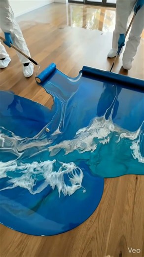 Ocean epoxy floor shine 🌊✨ #EpoxyFloor #OceanFloor #ViralShorts #SatisfyingFloors