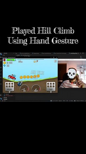 Played Hill Climb Using Hand Gesture 🙌 #hillclimbracing #python #code #