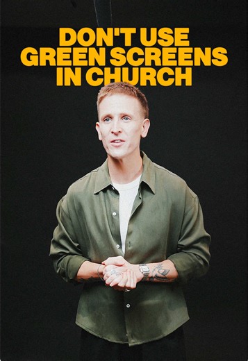 Stop using green screens for your church announcements. Use a black screen instead. DM me the word BLEND and I’ll send you a link to free motion backgrounds for this that you can download - along with step-by-step tutorials for keying out the background in both Da Vinci Resolve and Adobe Premiere Pro. #churchleaders #churchcreative #churchvideos