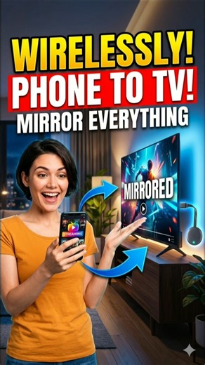 Connect Any Phone to TV Wirelessly! 😱 📲➡️📺 #wireless #connection #tv #mobile #tech #gadgets #song