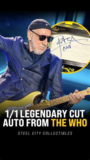 We pulled a one-of-one cut autograph from legendary guitarist Pete Townshend! What's your favorite song by The Who? #TheWho #TradingCards #Autographs #TheHobby #PeteTownshend | Steel City Collectibles