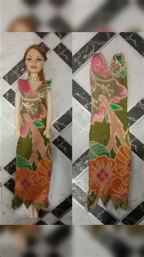 how to make doll dress with cloth #diy #dress #like #barbie #subscribe