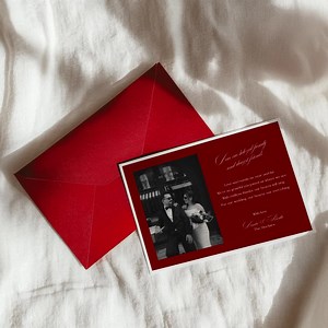 Red and White Wedding Thank You Card • Canva Template • Modern, Minimalist, Elegant Design - Etsy