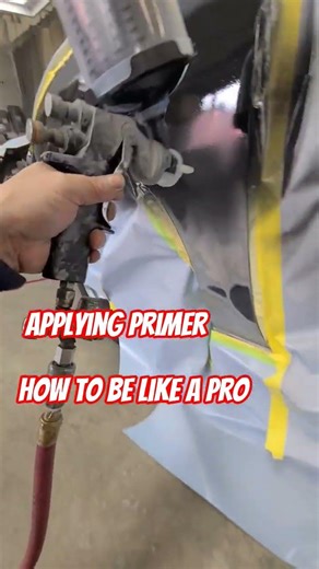 How I Apply Primer. line a Professional. #car #automobile #auto #painting