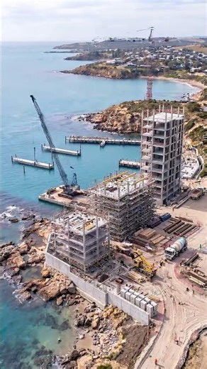 From Empty Coastline to a Stunning Luxury Marina | AI Construction Timelapse"