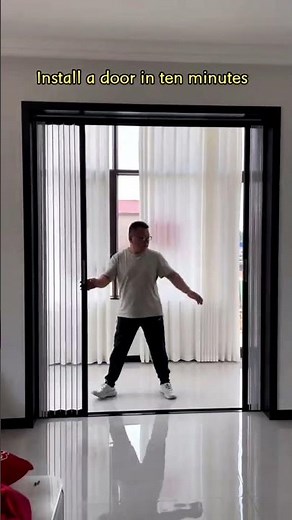 Instant Room Divider! 😍 Satisfying Folding Door Install #usa #viral