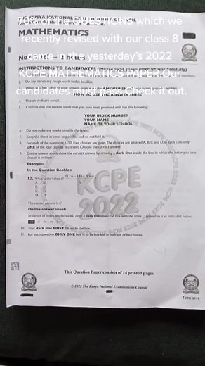 70% of the QUESTIONS which we recently revised with our class 8 came in the yesterday’s 2022 KCPE MATHEMATICS PAPER.Our candidates must pass.Check it out.