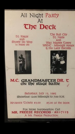 Midnight to 7am... 1985 Hip Hop #Durham #Raleigh #DJNabs #WaxmasterTorey #DjKraze #ShortyDooWop A Mr Freeze Production | Youtha Fowler