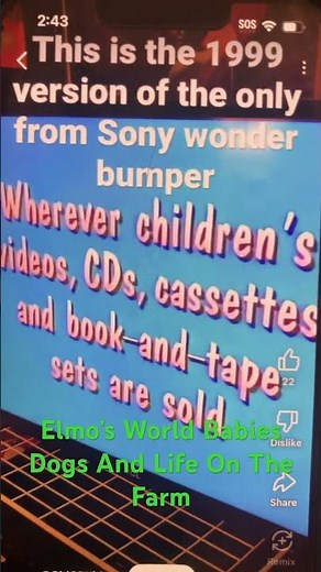 Elmo’s World Babies Dogs And Life On The Farm 2000 VHS