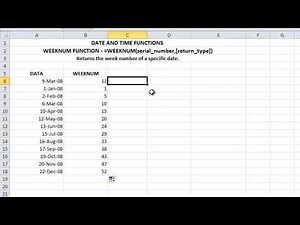 How to use WEEKNUM function in Excel | Excel Tips