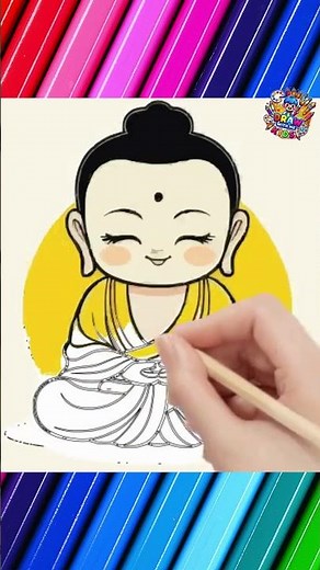 How to Draw Lord Buddha | Peaceful Buddha Drawing Tutorial for Kids and Beginners#kids