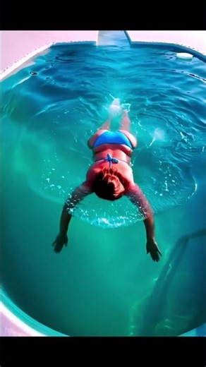Curvy plus-size swimming, ice-cold water "AI" #curvy #beach #mermaidtarot #plussize