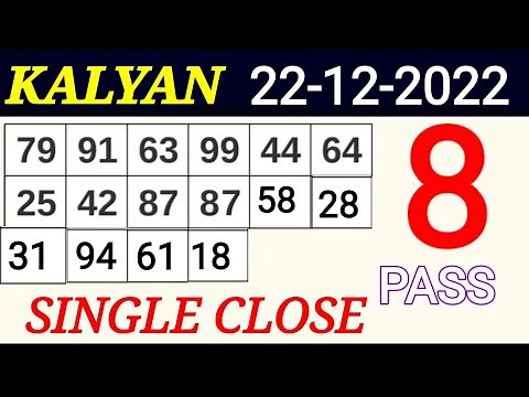 KALYAN DPBOSS Kalyan today 22-12-2022 | Kalyan chart | Trick today | Matka | Kalyan matka | Kalyan