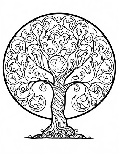 50 Enchanting Pages for Adults Featuring Tree of Life Coloring Designs (digital Download) - Etsy