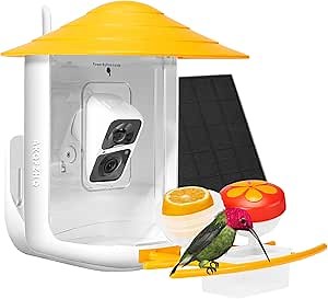 Smart Bird Feeder with Camera - Auto Capture and Intelligent Recognition - Bird Buddy with Real-Time SMS Notifications - Two-Way Voice Calls -Hummingbird feeders with Camera for Outdoors
