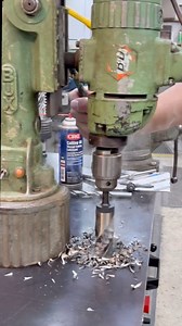 Modifying my work table to mount a 3 jaw chuck for power tapping. I used my Dad’s Bux mag drill to drill the center 1-3/8” hole. This chuck will allow me to easily clamp round parts and provide the through-hole clearance I need for the tandem acme taps. The @crcauto Cutting Oil always works so well for jobs like this. #abom79 #magdrill #crcauto #crccuttingoil #buxmagdrill #waltersurfacetech #machineshop #machinisttools #manualmachining #drill #cuttingtools #flexarm #powertapping | Abom79
