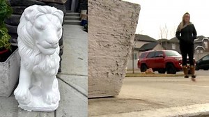 Calgary family pleads for safe return of stolen lion statues with irreplaceable sentimental value