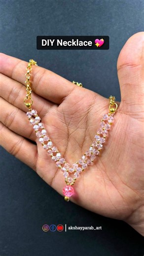 Akshay Parab on Instagram: "DIY Glass Beads Necklace 💖 | Easy Glass Beaded Necklace Tutorial ✨ Watch the full tutorial on my YouTube channel "akshayparab_art" Materials: You can purchase them online from @beadsnfashion . For an extra discount, use my coupon code “AK100” at www.beadsnfashion.com. Thank you! 😇✨ Do like, comment, share, follow, save & Subscribe @akshayparab_art ✨ Akshay parab art | Akshay parab craft | Akshay parab quilling | How to make necklace | diy glass beads necklace | glas