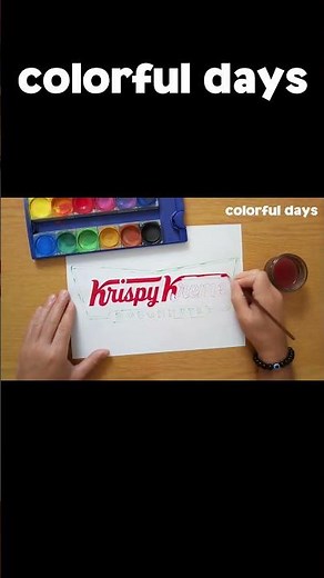 Krispy Kreme logo painting
