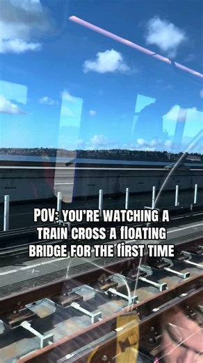 Train Crossing a Floating Bridge for the First Time (Seattle Light Rail)