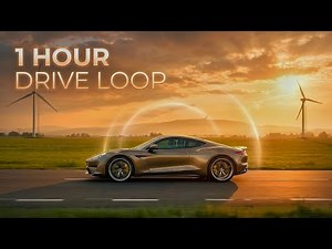 1 Hour Relaxing Lamborghini Evening Drive Loop | Cyberpunk City Ambience | 4K Chill Background