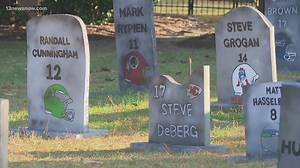 Football Hall of Famer Bruce Smith brings back his quarterback sack graveyard for Halloween
