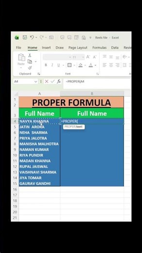 Proper Function In Excel #short #shorts #shortvideo #shortsvideo #shortsfeed #youtubeshorts #youtube