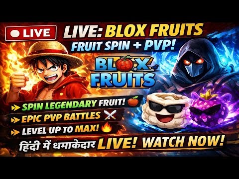 🔴 Blox Fruits LIVE Hindi 🔥 Legendary Fruit Spin 😱 OP PvP | Roblox India