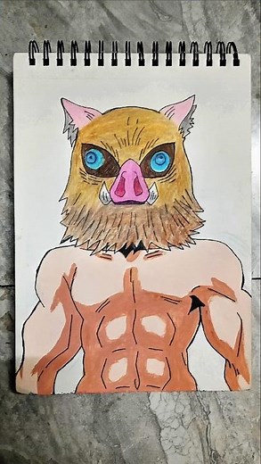 How to Draw Inosuke Hashibira Step by Step | Demon Slayer Tutorial🔥#shorts #viralshorts #demonslayer