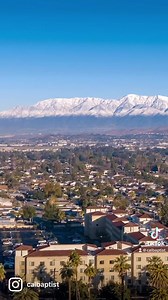 California dreamin’ on such a winter’s day. 🏔️⛅️ Stunning views of the San Gabriel mountains from campus! #AViewofCBU | California Baptist University