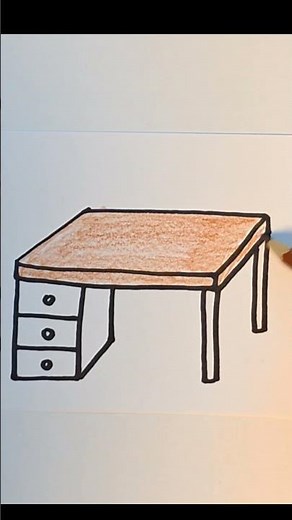 How to draw a desk. easy and fun!! #drawingforkids