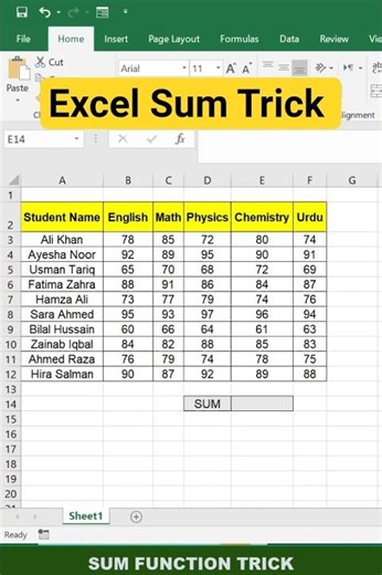 How to Sum in Excel Without Mouse | Excel Shortcut Trick